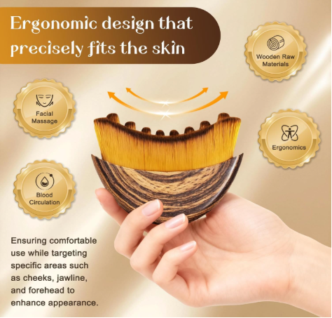 FaceForm Face Brush for Sculpting & Drainage – Facial Massager, Promotes Detox & Lift – Soft Bristles, Improves Skin Glow, Includes Travel Case